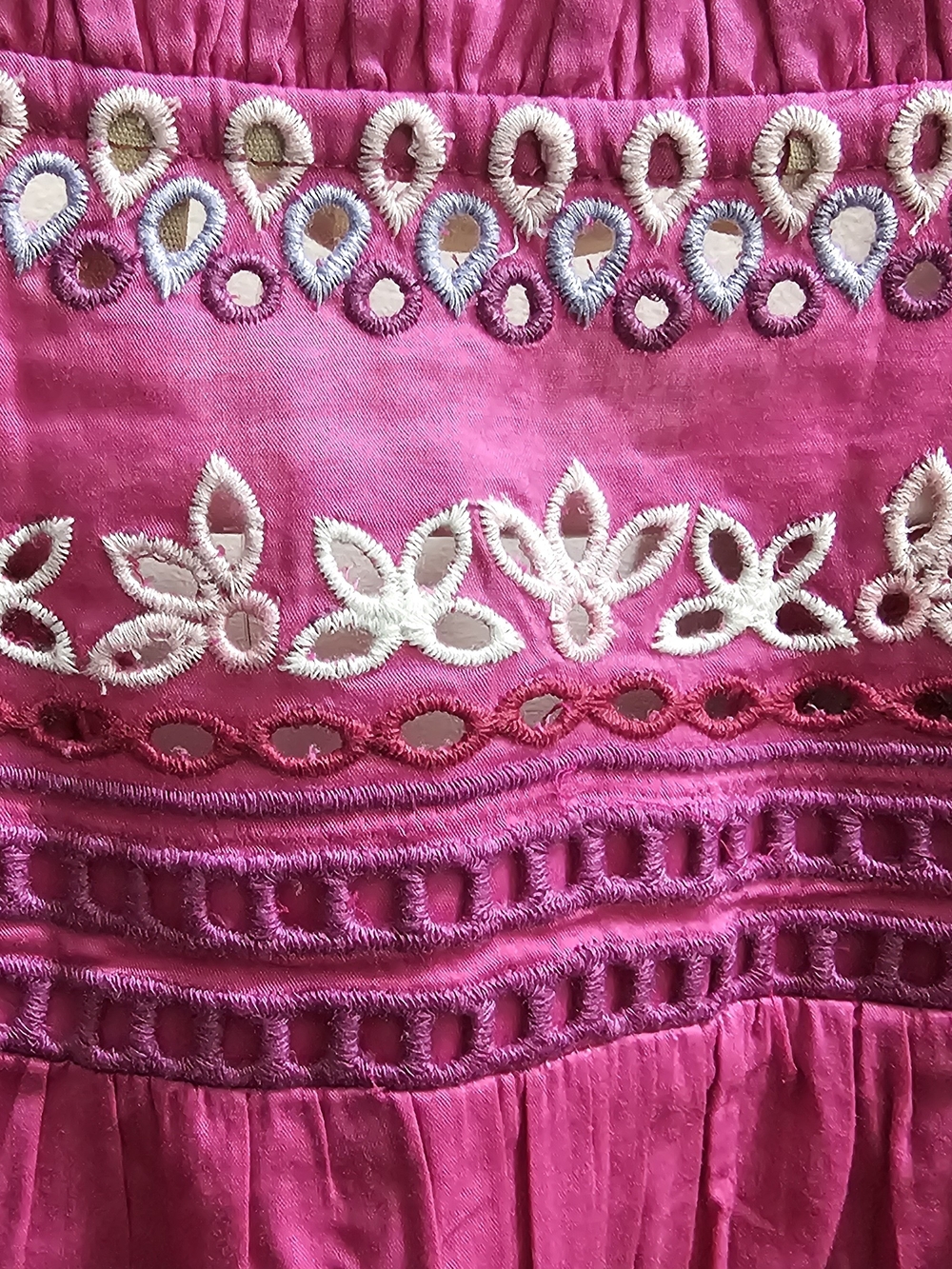 Soft Surroundings Fuchsia Embroidered V-Neck Tunic - Picture 12 of 12